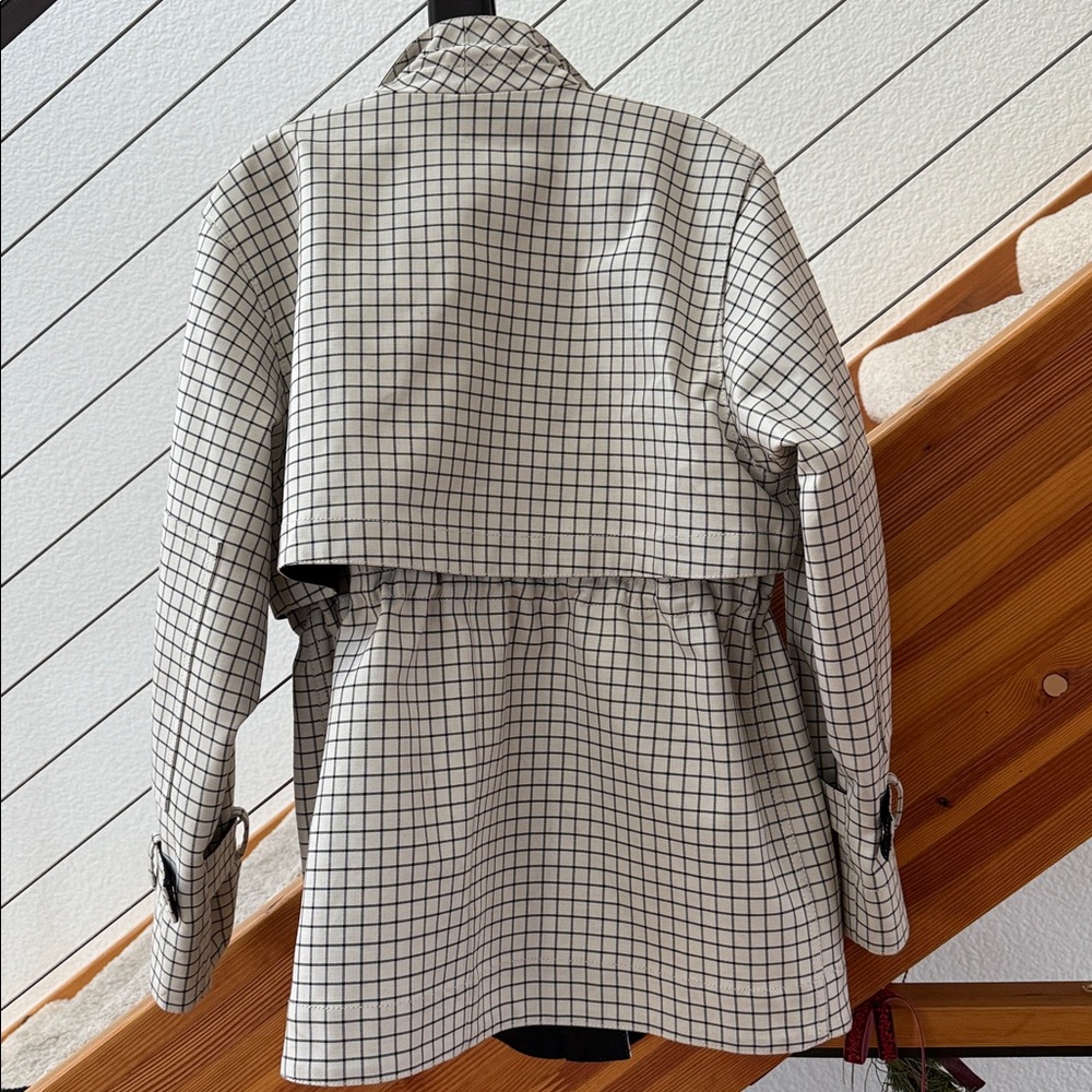 Proenza Schouler Black and Ecru Windowpane Utility Jacket Sz S - Picture 5 of 9